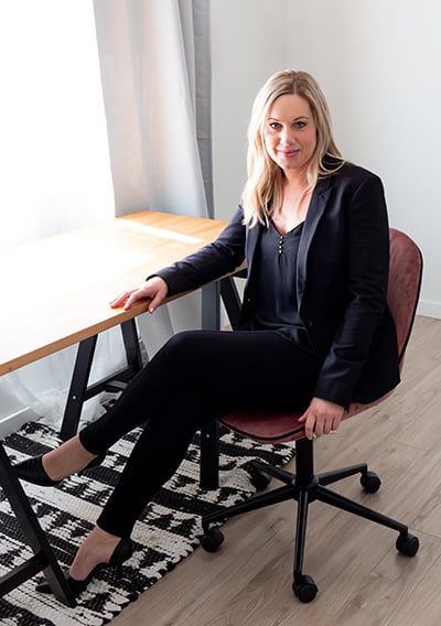 sandi at desk